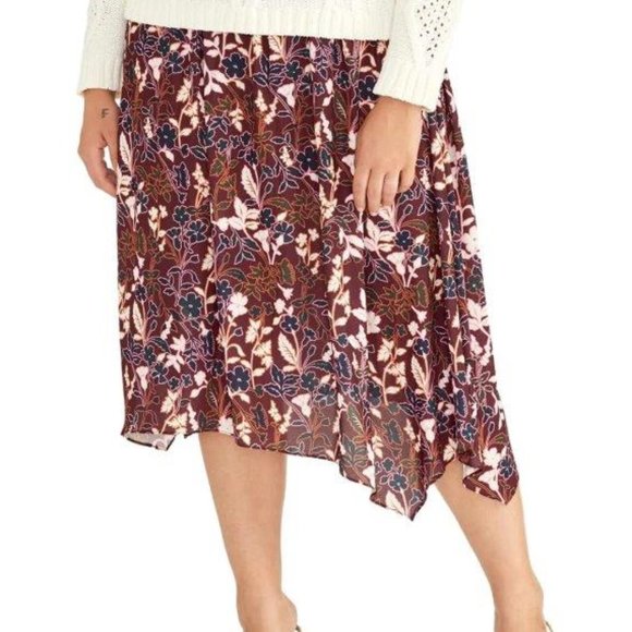 NWT RACHEL RACHEL ROY PLUS EDEN FLORAL MIDI SKIRT -  2x - Picture 1 of 4